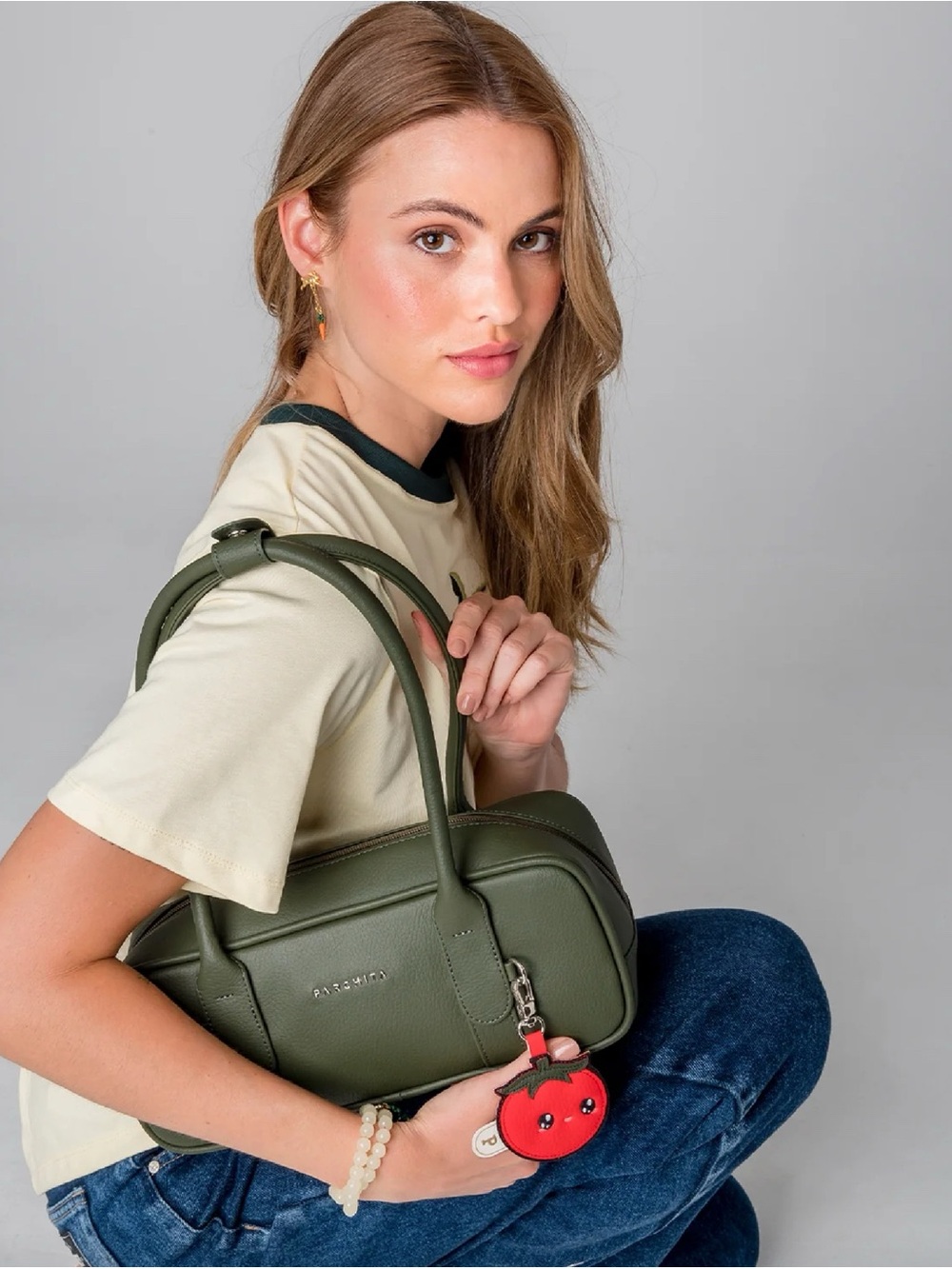 Parchita EAST WEST VERDE OLIVO 🌿 Olive Green Women's Dome Handbag